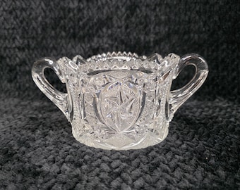 Antique McKee Glass Nortec/Toltec EAPG Spooner or Open Sugar Bowl w/ Handles