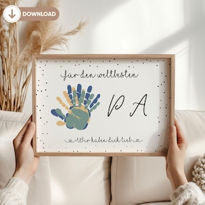 Gift Grandpa Birthday Grandpa Birthday Gift Grandfather Birthday Personalized Handprint Grandchildren Gift DIY Gift Digital