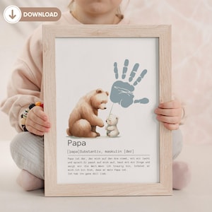 Geschenk Vatertag Papa Geburtstag Geburtstagsgeschenk personalisiertes Vatertagsgeschenk Handabdruck Baby Geschenk DIY Digital Definition