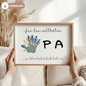 Gift Grandpa Birthday Grandpa Birthday Gift Grandfather Birthday Personalized Handprint Grandchildren Gift DIY Gift Digital