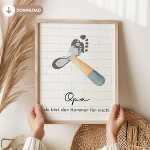 Gift Grandpa Birthday Grandpa Birthday Gift Grandfather Birthday Personalized Handprint Grandchildren Gift DIY Gift Hammer