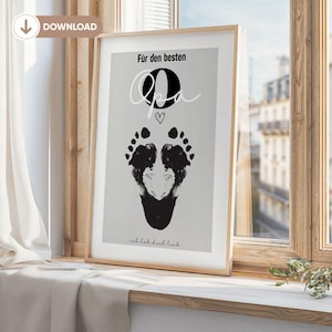 Gift Grandpa Birthday Grandpa Birthday Gift Grandfather Birthday Personalized Handprint Grandchildren Gift DIY Gift Digital