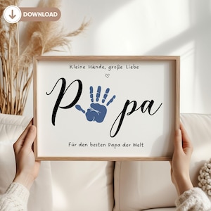 Geschenk Papa Geburtstag Geburtstagsgeschenk personalisiertes Geschenk zur Geburt Handabdruck Baby Geschenk Vatertag DIY Digital Weihnachten