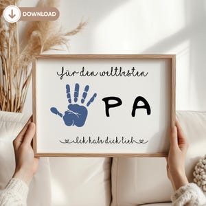 Gift Grandpa Birthday Grandpa Birthday Gift Grandfather Birthday Personalized Handprint Grandchildren Gift DIY Gift Digital