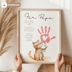Geschenk Vatertag Papa Geburtstag Geburtstagsgeschenk personalisiertes Geschenk zur Geburt Handabdruck Baby Geschek DIY Digital love