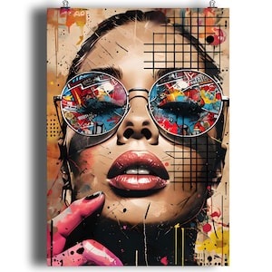 Colour Riot Graffiti Wall Art Print | Bold Pop Art Female Portrait Poster | Urban Street Style Decor | A2 A3 A4 Sizes | Unframed Print