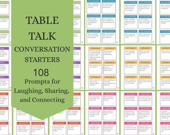 Conversation Cards Printable Icebreaker Game Party Game Night Questions for Groups Friends Family Team Building Classroom