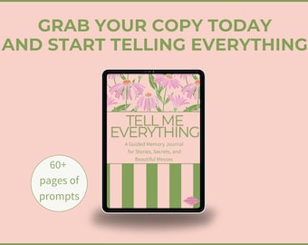 Guided Memory Journal Printable PDF Digital Life Story Workbook with Writing Prompts for Goodnotes or Print