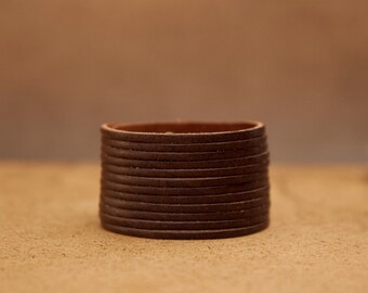 Chocolate Brown Multi-strand Women's Leather Cuff Bracelet