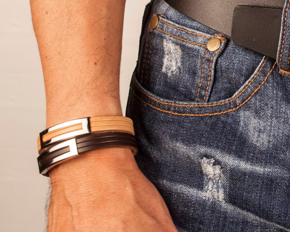 Men's Red Bracelet Red Leather Bracelet Red Leather Cuff Etsy