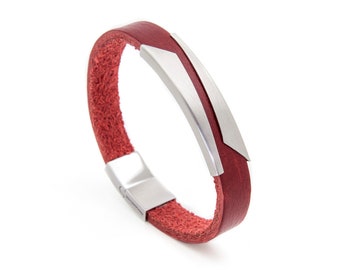 Bracelet en cuir rouge pour homme | Bracelet rouge homme - le Phoenix