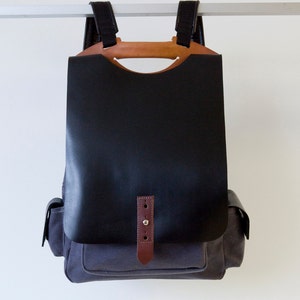 Sac à dos portable, sac à dos en cuir et toile, sac de retour à l’école - Tucker