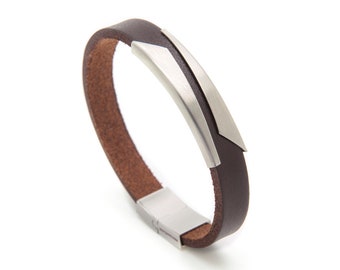 Men's brown leather bracelet | Mens chocolate brown bracelet - the Phoenix