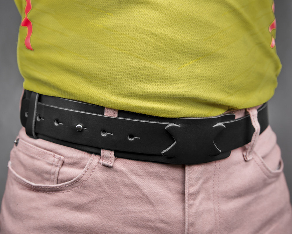 Buckleless belt Black leather belt No buckle belt the Etsy