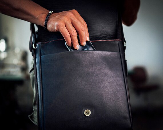 Gray Leather Messenger Bag Grey Crossbody Bag the Austin Etsy