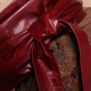 oxblood leather belt