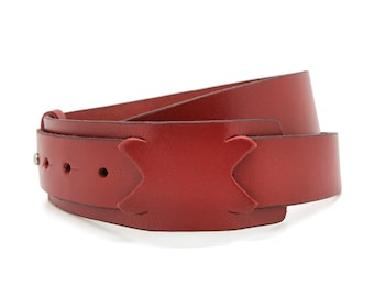 Buckle-less belt, Red leather belt, No buckle belt - the Flash