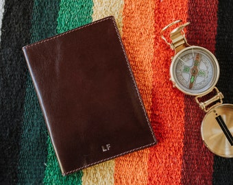 Burgundy leather passport sleeve, monogrammed passport holder, travel wallet - the Jetsetter