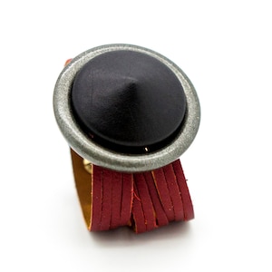 Red and Black Leather Cuff Bracelet  - the Suoni