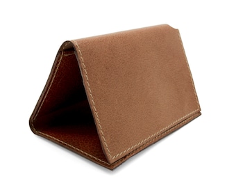 Men's tan trifold wallet, Monogram wallet, Light brown wallet - the Arcade