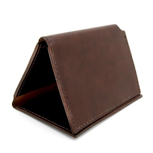 Cartera triple marrón de los hombres, cartera Monogram, cartera de bolsillo delantero - el Arcade