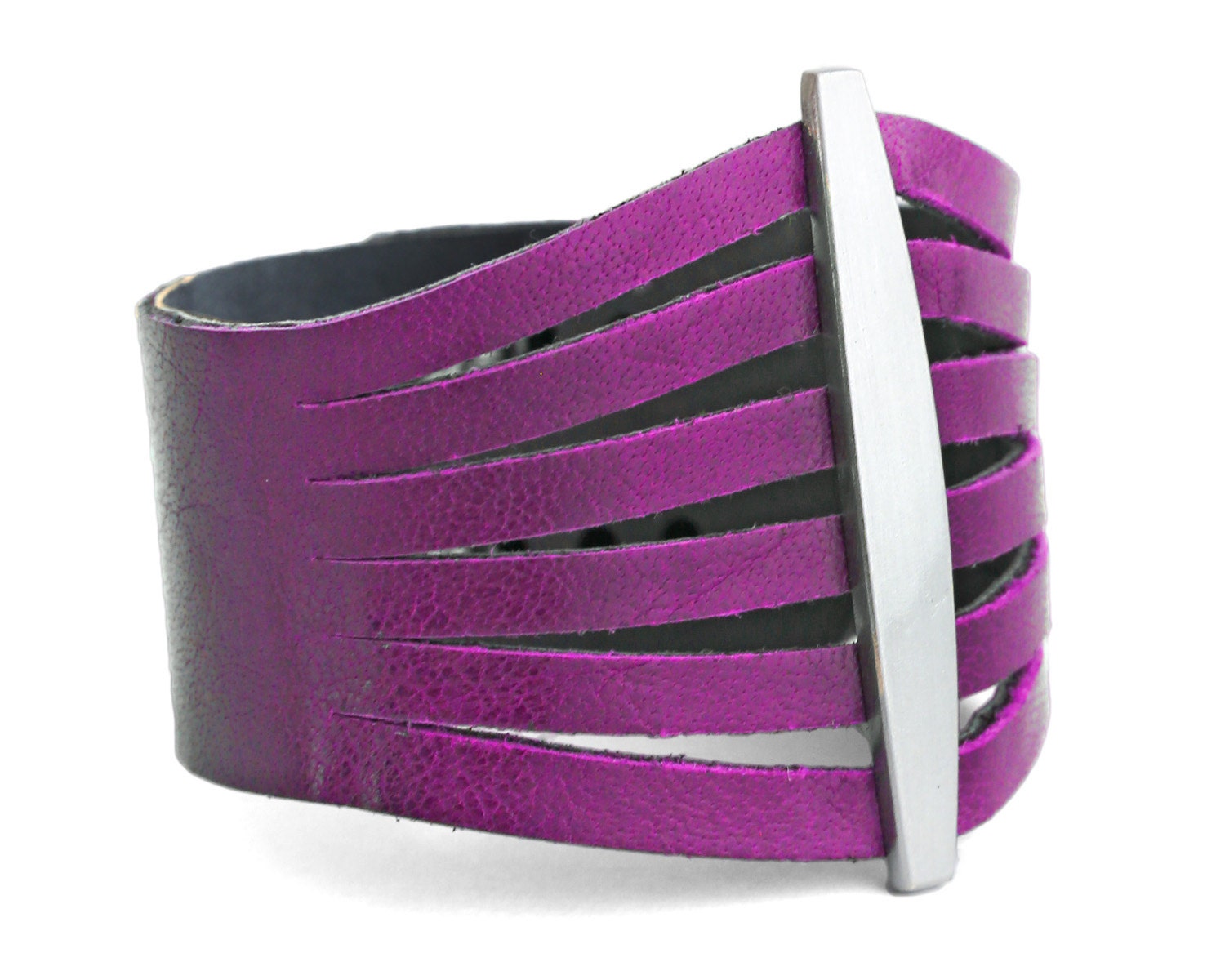 Hot Pink Leather Cuff Bracelet Fuchsia Bracelet Etsy