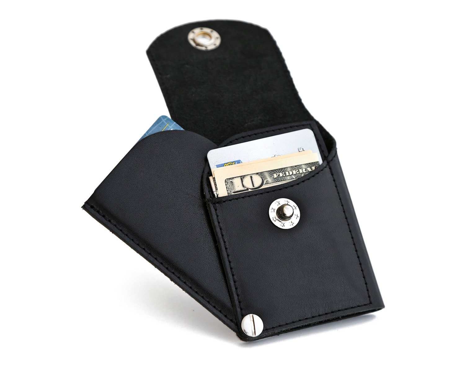 Personalized Black Leather Wallet Custom Groomsmen | Etsy