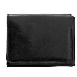 Cartera de cuero negro, cartera negra de los hombres, cartera triple negro - el Casino