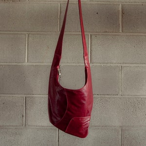 Oxblood red cross body leather bag - burgundy purse  - the Factor bag