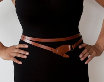 Double Wrap Brown Leather Belt  - the Chica