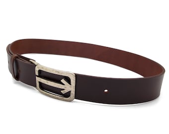 Brown leather belt, men's brown belt, handmade belt - the Arrow