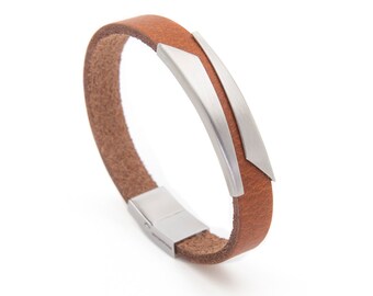 Bracelet en cuir bronzé pour homme | Bracelet marron homme - le Phoenix