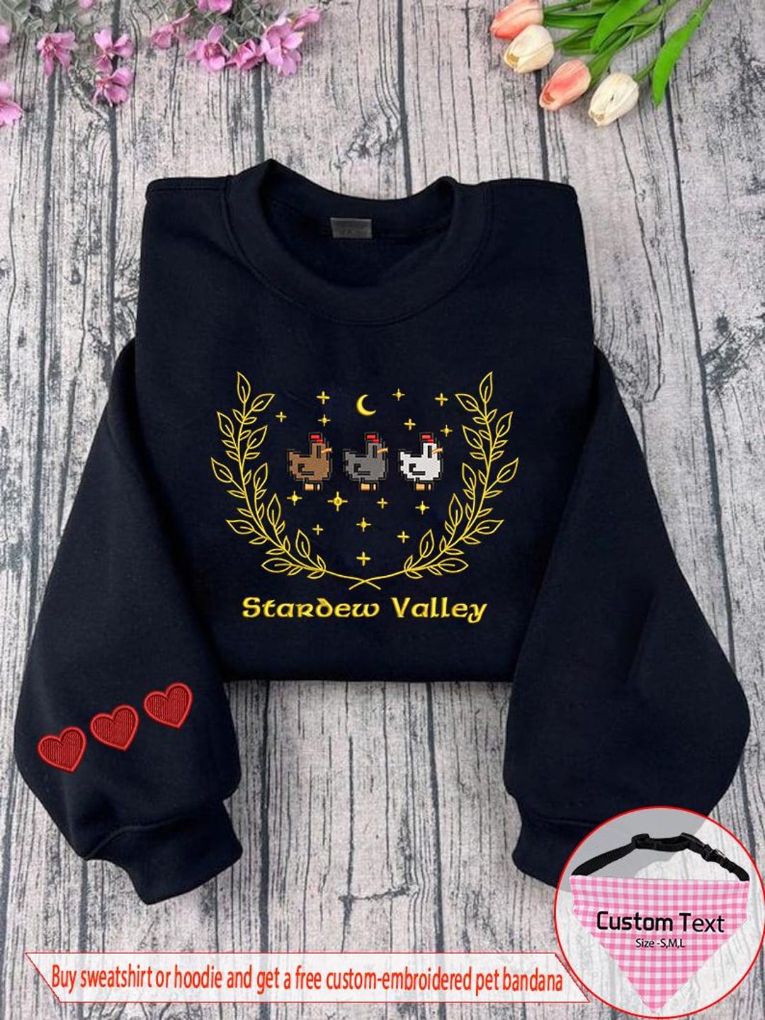 Felpa Stardew Valley - Con Ricamo Gallina | Felpata, Comoda E Divertente | Per Vere Gamer - Foto 13