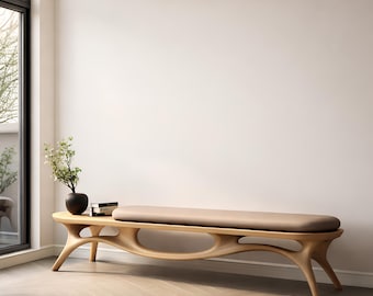 Eichenbank, Mid Century Modern Bank, Dekorative Bank, Eingangsbank, Bank Home Decor, Wohnzimmerbank