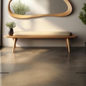 Oak Bench, Mid Century Modern Bench, Decorative Bench, Entryway Bench, Bench Home Decor, Living Room Bench, Wood Bench,  Wooden Bench