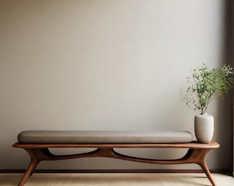 Nussbaum Bank, Mid Century Modern Bank, Dekorative Bank, Nussbaum Eingangsbank, Bank Wohnkultur, Wohnzimmer Bank, Holzbank