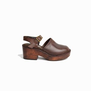 Vintage 90s Steve Madden Mary Jane Clogs in Brown Leather Chunky Wooden Platform Heel 70s Boho Style Women s 4.5 5 Etsy Canada