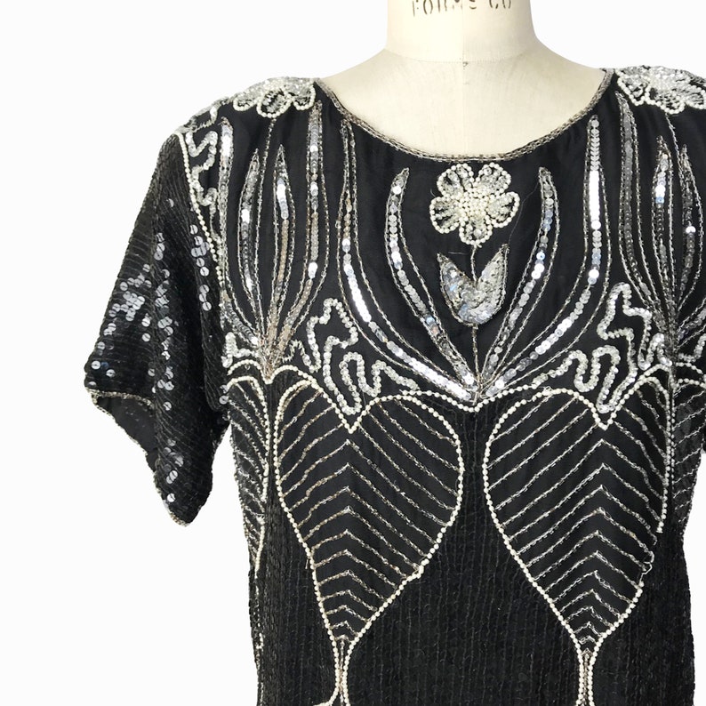black beaded top formal