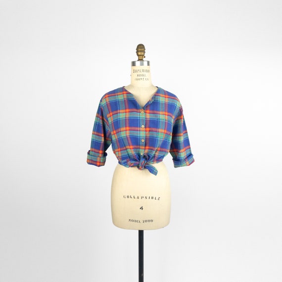 blue madras plaid shirt