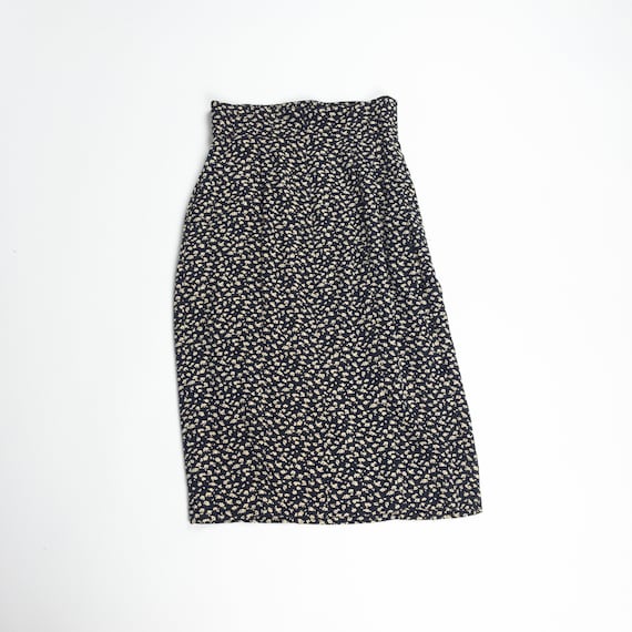 black floral silk skirt | high waist skirt - image 5