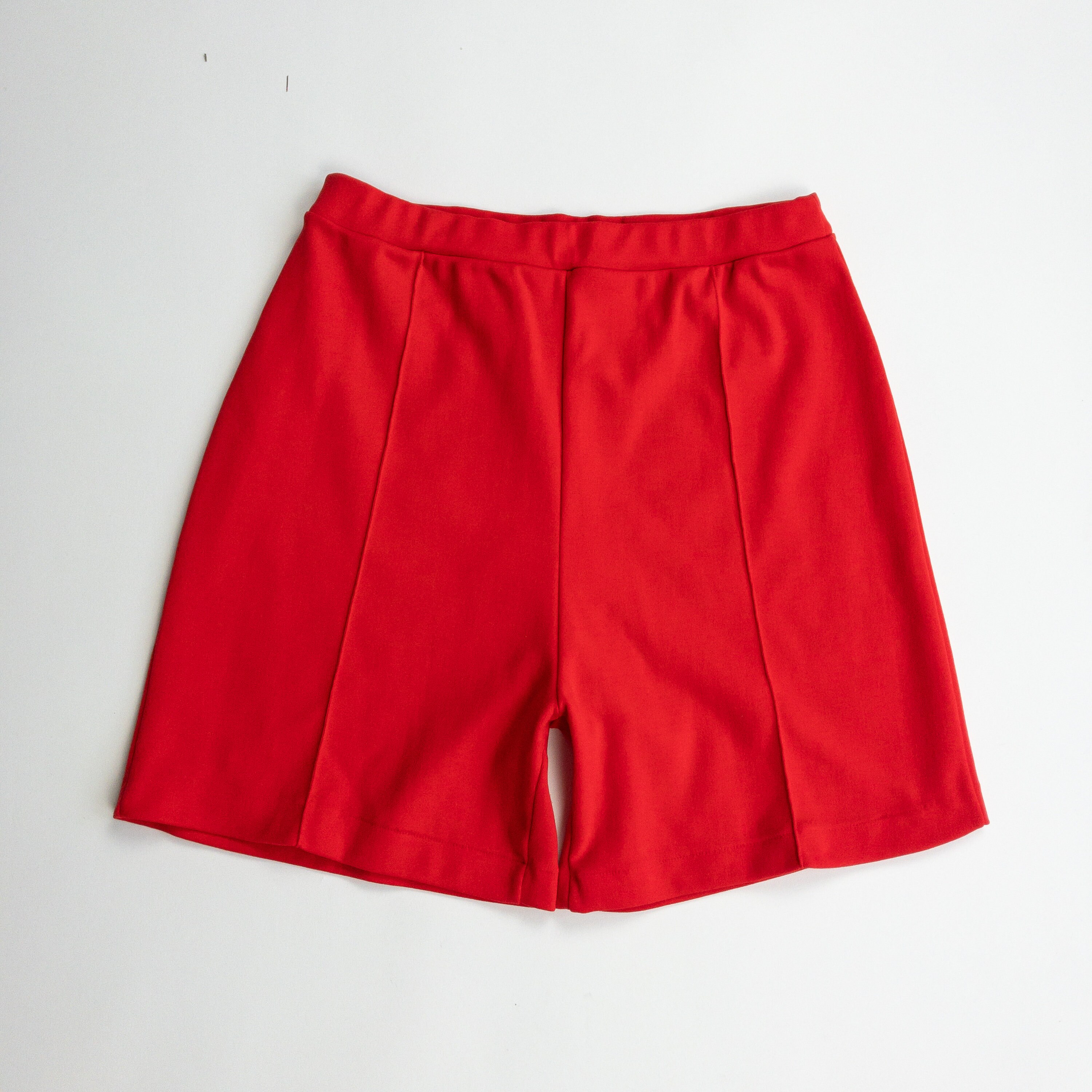 tomato red gym shorts 70s stretchy shorts
