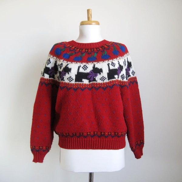 Vintage Scottie Dog Teacher Sweater