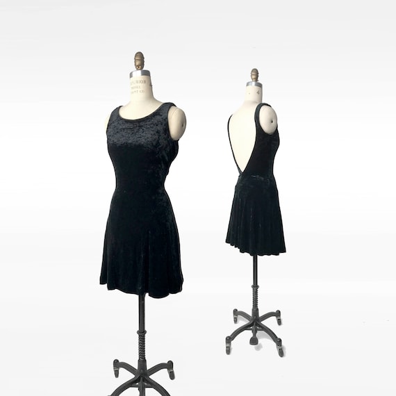 black velvet party dress | 90s crushed velvet dres