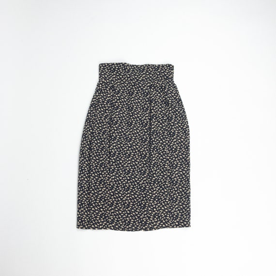 black floral silk skirt | high waist skirt - image 2