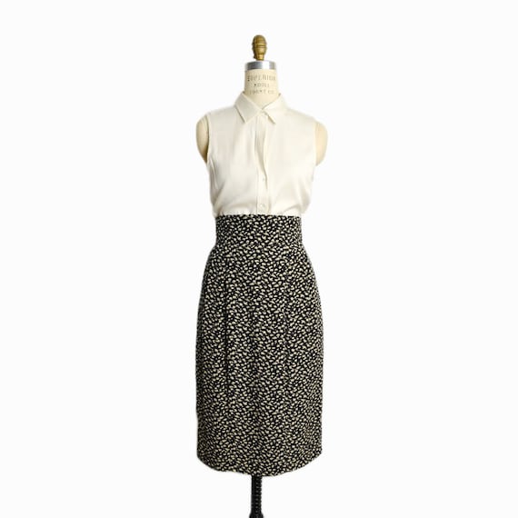 black floral silk skirt | high waist skirt - image 3