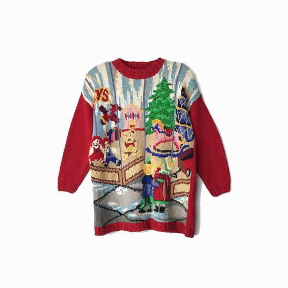 90s tacky Christmas sweater | toy shop | Ugly Chri