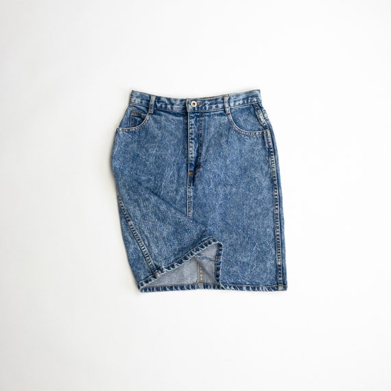 stone washed denim skirt