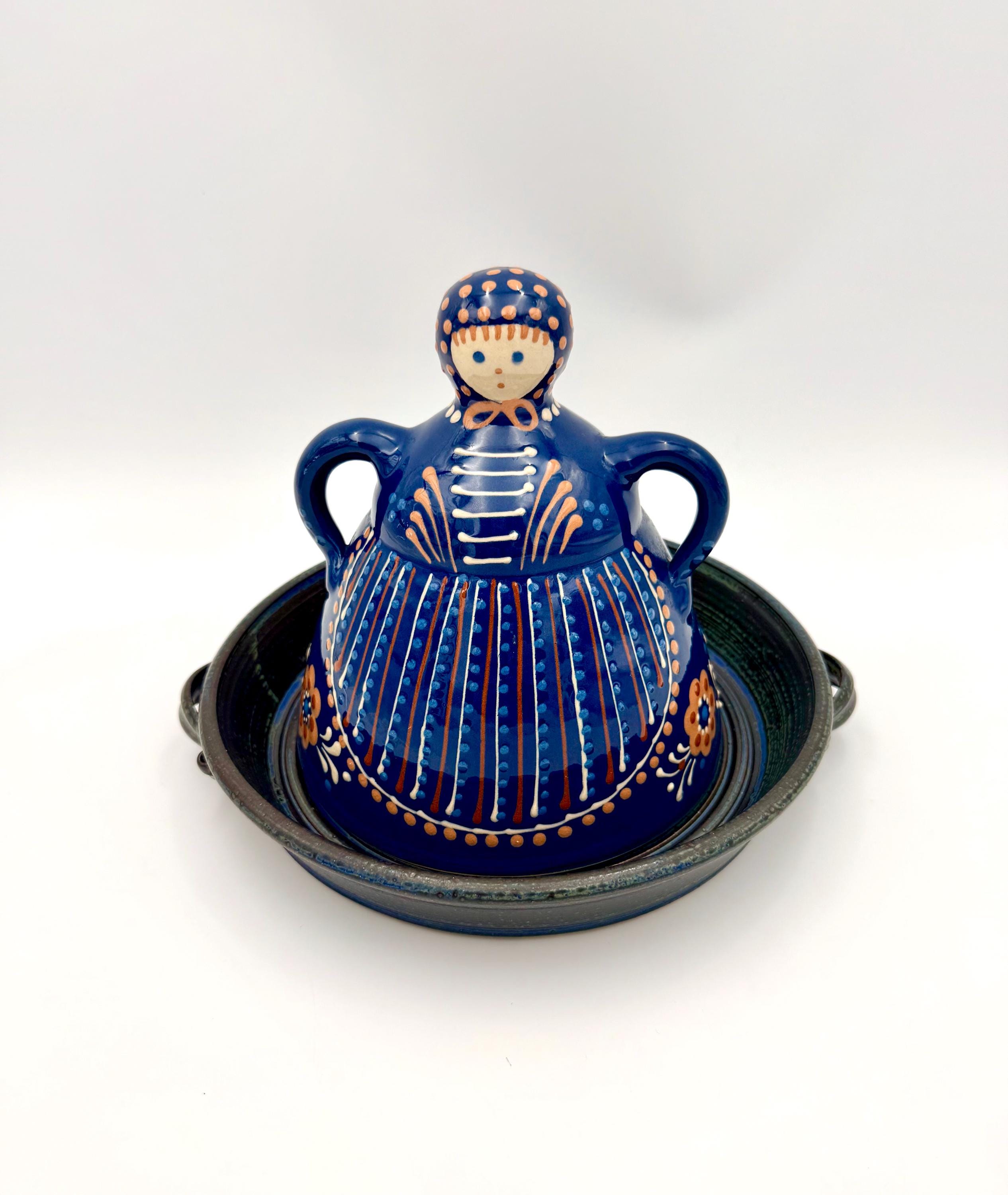 Buy Vintage Bunzlauer Keramik Cheese Bell Käsefrau, Polish Pottery Cheese Lady, Hand Painted Stoneware, 1970s Online in India