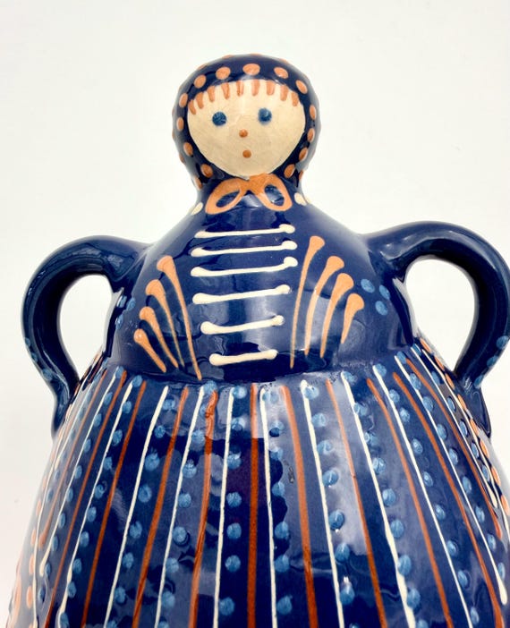 Buy Vintage Bunzlauer Keramik Cheese Bell Käsefrau, Polish Pottery Cheese Lady, Hand Painted Stoneware, 1970s Online in India