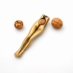 Vintage Brass Nutcracker Lady Legs, Mid Century Modern Barware, Sculptural Female Legs Kitchen Tool